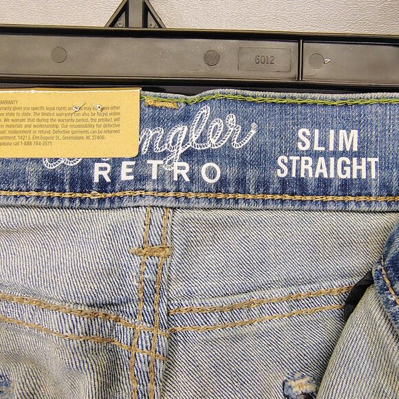 Wrangler Retro Slim Straight Western Blue Denim Jeans Men's 36x32 NWT - Picture 3 of 9